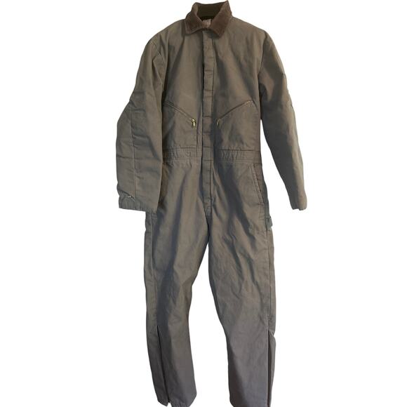 GUC Zero Zone by Walls Gray Insulated Coveralls Pockets Zipper Snaps Sz Lg 42-44 - Picture 1 of 6